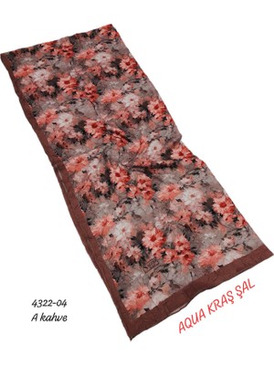 Sedef Aqua Kraş Desenli Bambu Kraş Şal Lüx