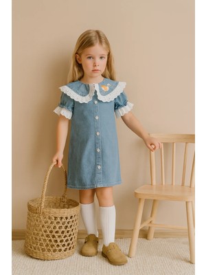 Almira Anne Bebek Kız Çocuk Yazlık Kot Elbise Çocuk Giyim Yaz Sezonu Moda