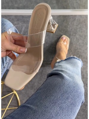 Akça Shoes Bej Şeffaf Terlik