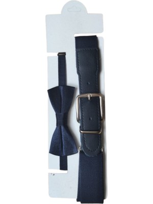 Erkek Çocuk 1-14 Yaş Uyumlu Lastikli Ayarlanabilir Özellikli Kemer ve Papyon Takımı