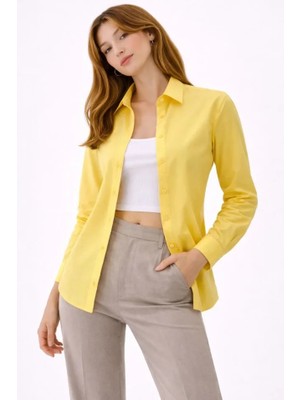 Wmpulse Uzun Kollu Gömlek Düğmeli Klasik Yaka Günlük ve Ofis Şıklığına Uygun - Sarı