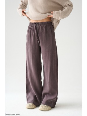 Elvara Tencel Cupra Kumaş Geniş Paça Kadın Pantolon