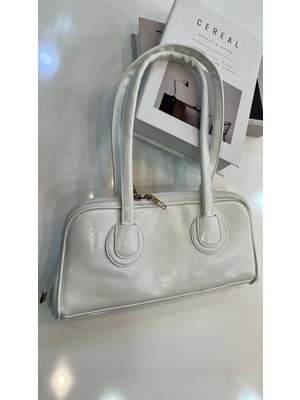 Akça Shoes Beyaz Baget Çanta