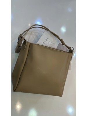 Akça Shoes Vizon Büyük Boy Deri Çanta