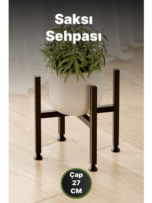 Özbience Dekoratif Metal Çiçek Standı, Ayarlı Ayaklı, 27 Cm, Modern Tasarım