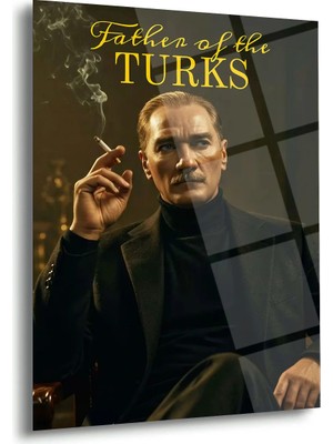 Shiny Art Atatürk Father Of The Turks Cam Tablo – ATA275