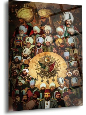 Shiny Art Osmanlı Padişahları Koleksiyonu Temalı Cam Tablo – ISL235