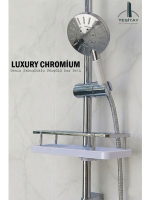 Tesitay Sürgülü Duş Seti Pasifik Serisi Geniş Şampuanlıklı Takım