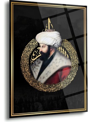 Shiny Art Fatih Sultan Mehmet Osmanlı Padişahı Temalı Cam Tablo – ISL229