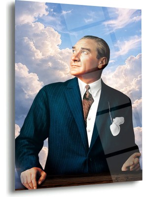 Shiny Art Atatürk Gökyüzü Portre Cam Tablo – ATA266