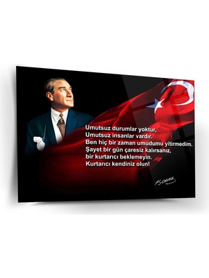 Shiny Art Atatürk Motivasyon Sözü Cam Tablo – ATA262