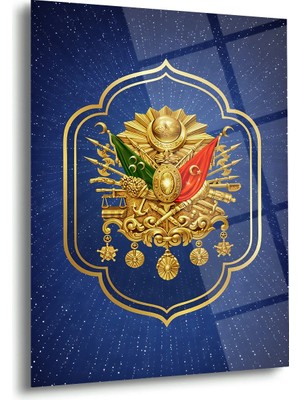 Shiny Art Osmanlı Arması ve Tuğra Temalı Cam Tablo – ISL237