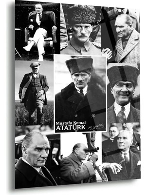 Shiny Art Atatürk Fotoğraf Kolaj Cam Tablo – ATA260