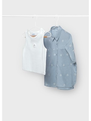 Mayoral Kız Çocuk 2'li Bluz Gömlek Takım Mavi - 06159