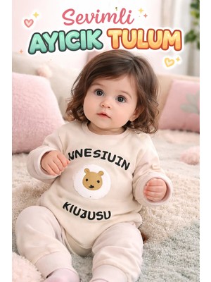 Almira Anne Bebek Kız Bebek Tulumları Rahat ve Şık Krem Renk Seçenekleriyle