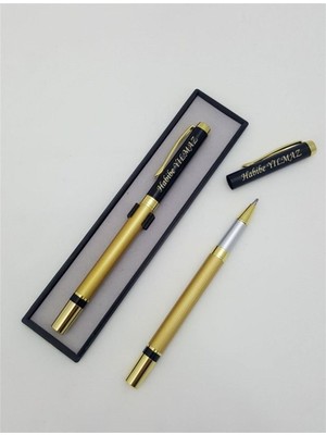 C&On Design Isme Özel Şık Kutulu Roller Imza Kalemi - Gold Detaylı Lüks Ofis Hediyesi