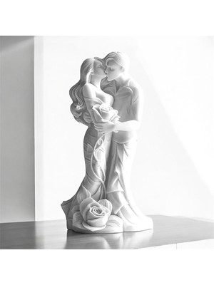 Genel Romantik Çift Heykeli & Biblosu 11X5 cm – Özel Tasarım Aşkın Simgesi - Sevgili Biblo