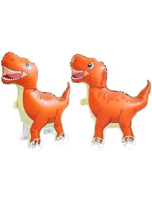 Çıtı Pıtı Store Tekerlekli T-Rex Dinazor Turuncu Folyo Balon