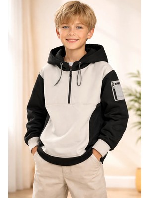 Almira Anne Bebek Çocuk Için Siyah Sweatshirt Rahat ve Şık Kışlık Giyim