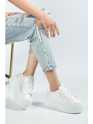 Suins Shoes Suins Bride Model Kadın Yüksek Taban Gelin Spor Ayakkabı 6 cm