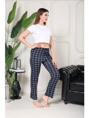 Giyim Beli Fiyonklu Rahat Kesim Pamuklu Tek Alt Pijama Kadın BYATI011 Beruflic