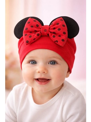 Almira Anne Bebek Bebek ve Çocuk Için Renkli Mickey Mouse Penye Bone