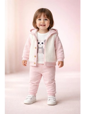 Almira Anne Bebek Bebek Için Yumuşak Pembe Peluş Takım Bebek Giyim