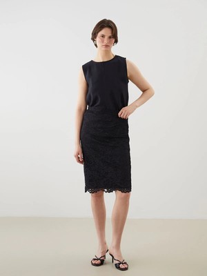 Lc Waikiki Yeni Sezon Beli Fermuarlı Dantelli Etek