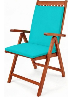 Gullfoss Turkuaz Bahçe Balkon Salon Sandalye Minderi (Arkalıklı)