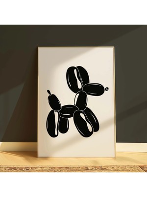 DES VU PRINT Siyah Balon Köpek Poster, Pinterest Temalı Çerçevesiz Poster