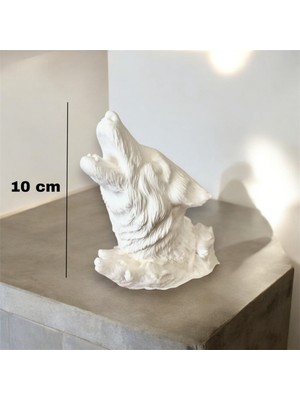 Genel Uluyan Kurt Heykeli & Biblosu 10X8CM - Özel Tasarım Bozkurt Biblosu
