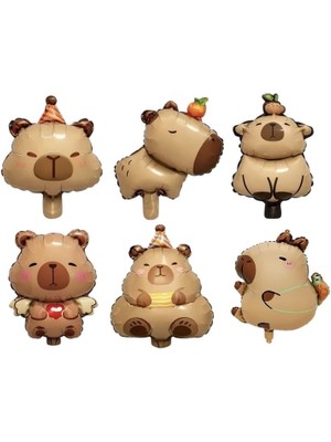 Çıtı Pıtı Store 6lı Capybara Folyo Balon Set 1002