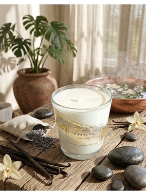 Dekoratif El Yapımı Vanilya ve Tarçın Kokulu Mum