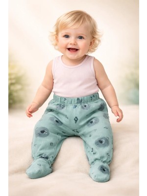 Almira Anne Bebek Bebek Erkek Için Pamuklu Sarı Patikli Tek Alt 0-9 Ay