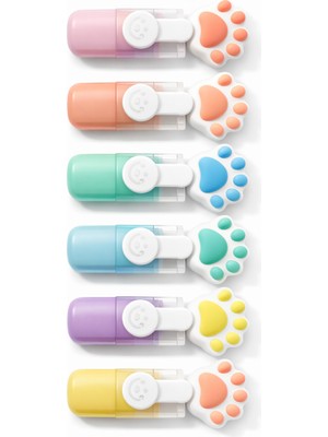 Gökyüzü Işığı Sevimli Tatlım Fosforlu Mini Keçeli Kalem - 6lı Set - Kedi TIRNAĞI-FOSFOR01