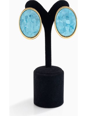 Pangu Oval Formlu Lak Kaplama Akrilik Küpe