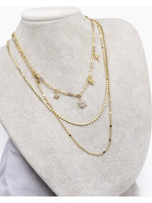 Venüs Design Çelik 3lü Zincir Kolye