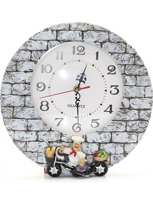 Marsilyan Aşçı Tasarımlı Polyester Duvar Saati Model 1