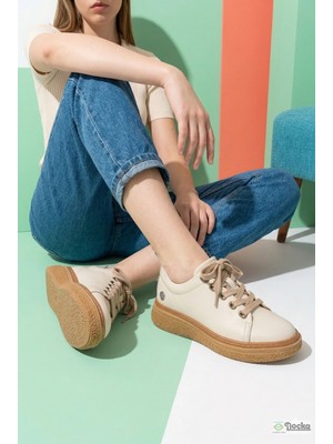 Mammamia Kadın Yumuşak Hakiki Deri Ortopedik Spor Tarz Mevsimlik Ayakkabı M27YA/7750