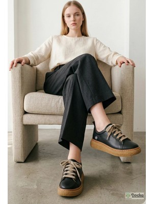 Mammamia Kadın Yumuşak Hakiki Deri Ortopedik Spor Tarz Mevsimlik Ayakkabı M27YA/7750