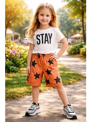 Almira Anne Bebek Kız Çocuk Yazlık Spor Takım Rahat ve Şık Günlük Giyim