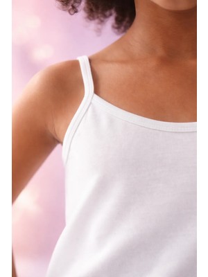 Almira Anne Bebek Kız Çocuk Iç Giyim Atlet Beyaz Renk 6-11 Yaş