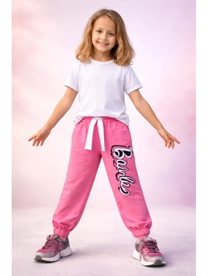 Almira Anne Bebek Bebek Kız Çocuk Pembe Barbie Desenli Pamuklu Alt Takım