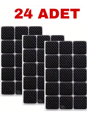 Genel 24 Adet Kaymaz Mobilya Ayak Koruyucu Ped- Çizilme, Kayma ve Ses Engeller