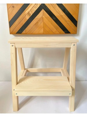 CopperWood Naturel Basamak Tabure, Basamak Tabure, Ahşap Basamak Yükseltici