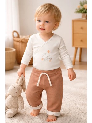 Almira Anne Bebek Güçlü Bebek Pantolon Gül Kurusu Renkli Uzun Paçalı Erkek Bebek Alt