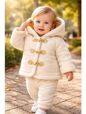 Almira Anne Bebek Bebek Montu Krem Renkli Kapşonlu Kız Bebek Için Yumuşak Wellsoft Kapüşonlu Mont