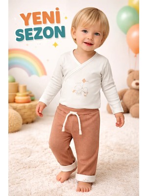 Almira Anne Bebek Bebek Giyim Uzun Paçalı Pantolon Gül Kurusu Renkli Rahat