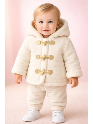 Almira Anne Bebek Mevsimlik Kız Bebek Montu Yumuşak Wellsoft Içerikli Kapşonlu Krem Renk