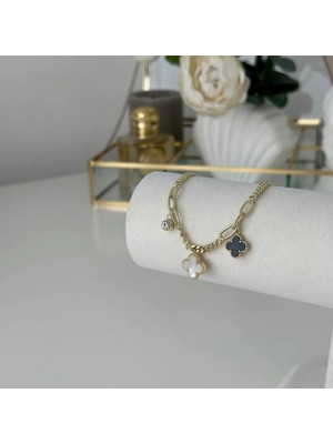 Venüs Design Çelik Yonca Charmlı Bileklik